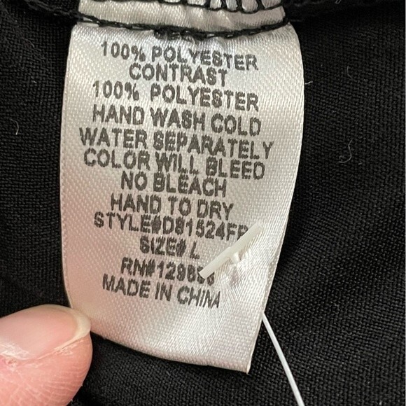 NWT Francesca’s Miami Abstract Faux Wrap Gray &‎ Black Dress Size Large - Picture 10 of 12